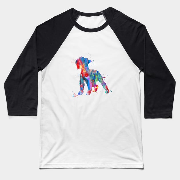 Miniature schnauzer Baseball T-Shirt by RosaliArt